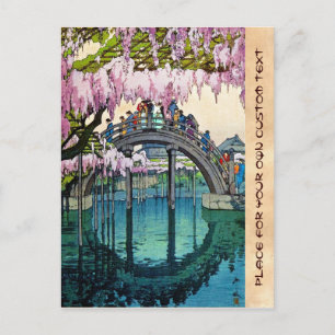 Kameido Bridge by Hiroshi Yoshida shin hanga Postcard