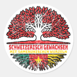 Kamerun Kamerunisch Schweizer Schweiz Baum Wurzel Classic Round Sticker