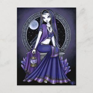 "Kami" Purple Moon Sari Fairy Postcard