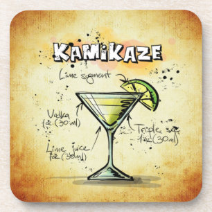 Kamikaze Bartender Drink Recipe Coaster
