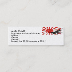 Kamikaze Bomber Japanese Rising Sun Flag, Mista... Mini Business Card