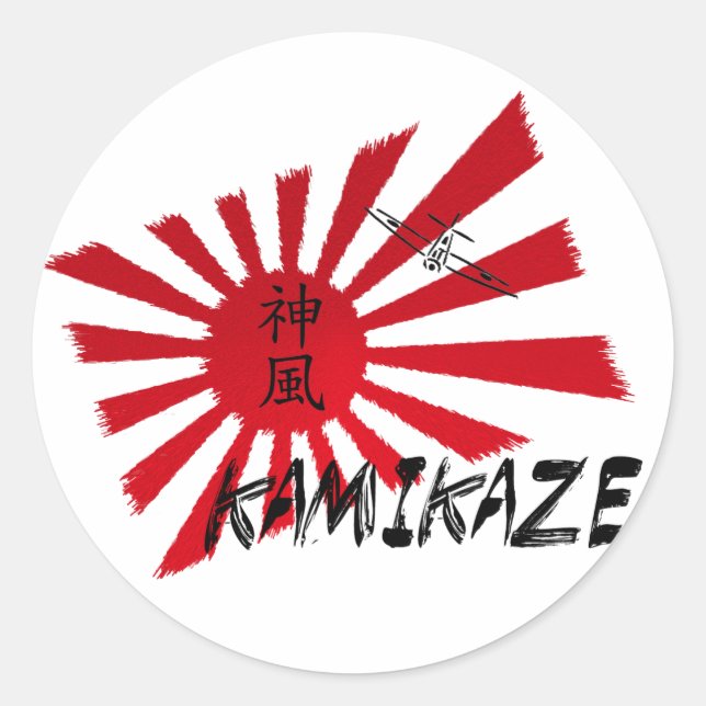 Kamikaze Classic Round Sticker (Front)
