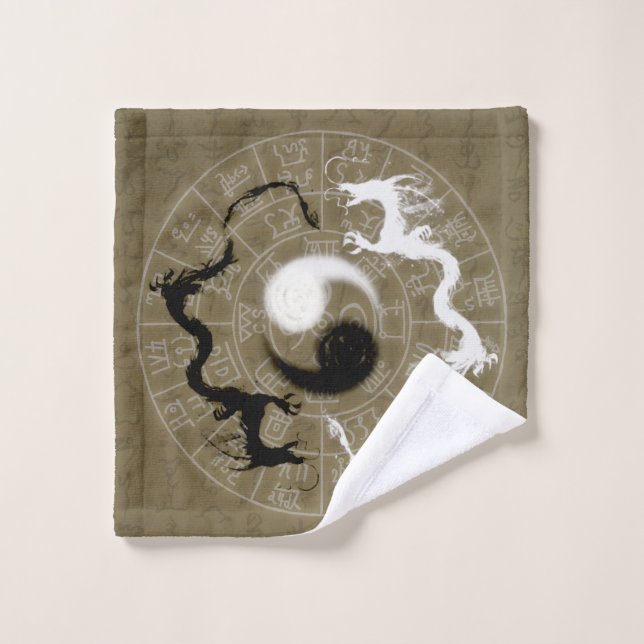 Kamiyomoji Yin Yang Dragon Wash Cloth (Wash Cloth)