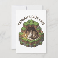 KAMKAM's Cozy Cave Sleeping Voxel Cat Art
