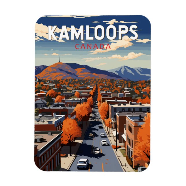 Kamloops Canada Travel Art Vintage Magnet (Vertical)