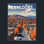 Kamloops Canada Travel Art Vintage Postcard<br><div class="desc">Kamloops retro vector travel design. Copenhagen,  Kamloops is a Canadian city in British Columbia,  where the North and South Thompson rivers meet.</div>