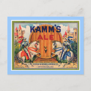 Kamm's Ale Vintage Label Postcard
