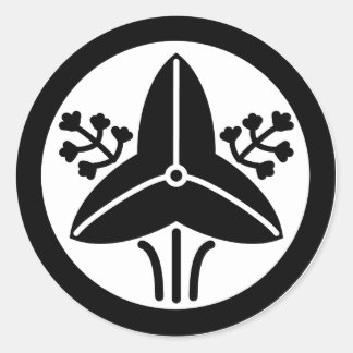 Kamon (family crest): Marunitachi Omodaka Classic Round Sticker
