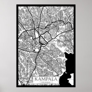 Kampala Uganda City Map Poster