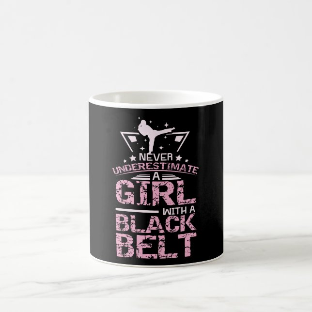 Kampsport Girl Black Belt Coffee Mug (Center)