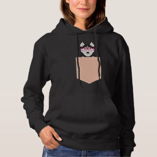 Kamri  Siberian Husky With Pink Hipster Glasses Cu Hoodie