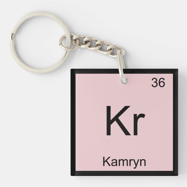 Kamryn  Name Chemistry Element Periodic Table Keychain (Front)