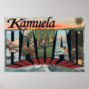 Kamuela, Hawaii - Large Letter Scenes Poster