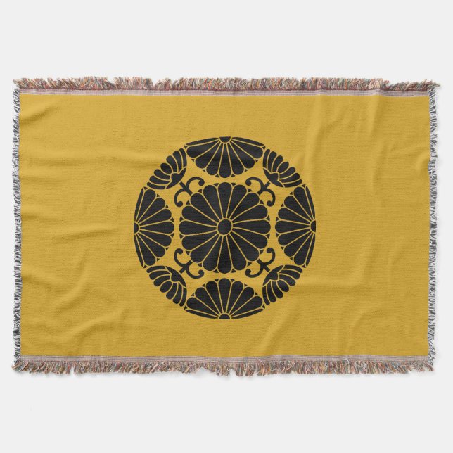 Kan-in chrysanthemum throw blanket (Front)