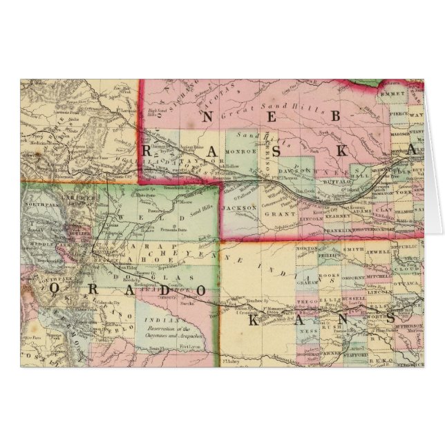 Kan, Neb, Colo Map by Mitchell (Front Horizontal)