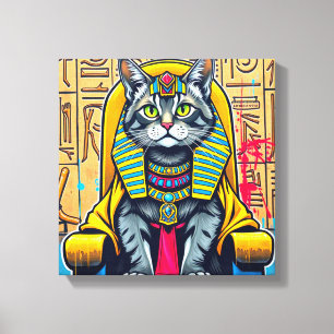 KANAANI CAT-PHARAOH 4 CANVAS PRINT
