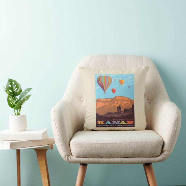Kanab, Utah | Balloons And Tunes Roundup Throw Pillow (Chair)