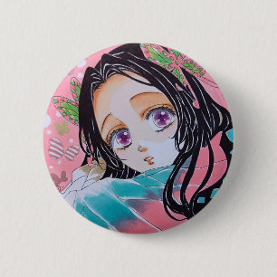 Kanae Kocho brooch from the anime Demon Slayer 2 Inch Round Button