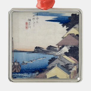 Kanagawa: View of the Ridge Metal Ornament