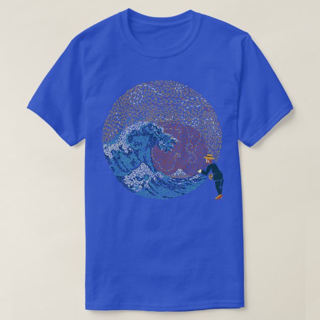 Kanagawa Wave Starry Night by Tobe Fonseca T-Shirt (Design Front)