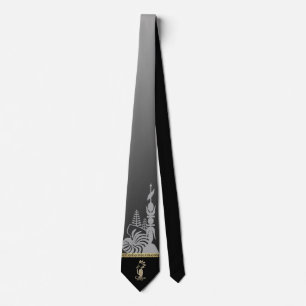 Kanak arrowhead neckline. Gray gradient. Tie