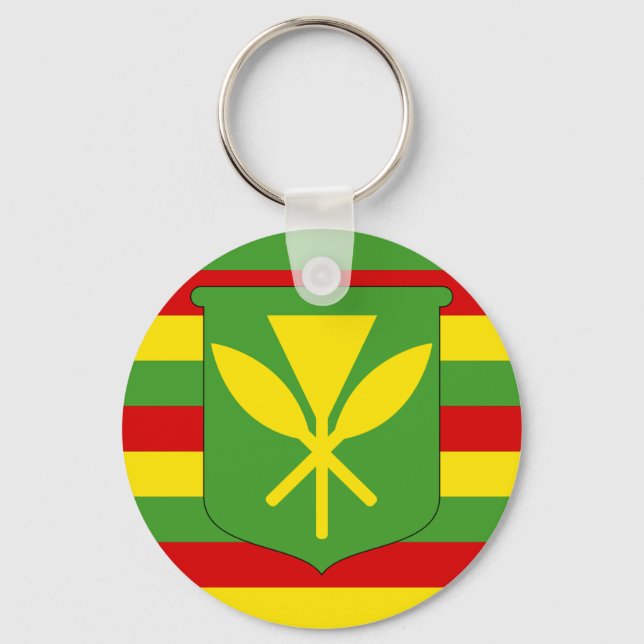 Kanaka Maoli Flag - Hawaiian Independence Flag Keychain (Front)