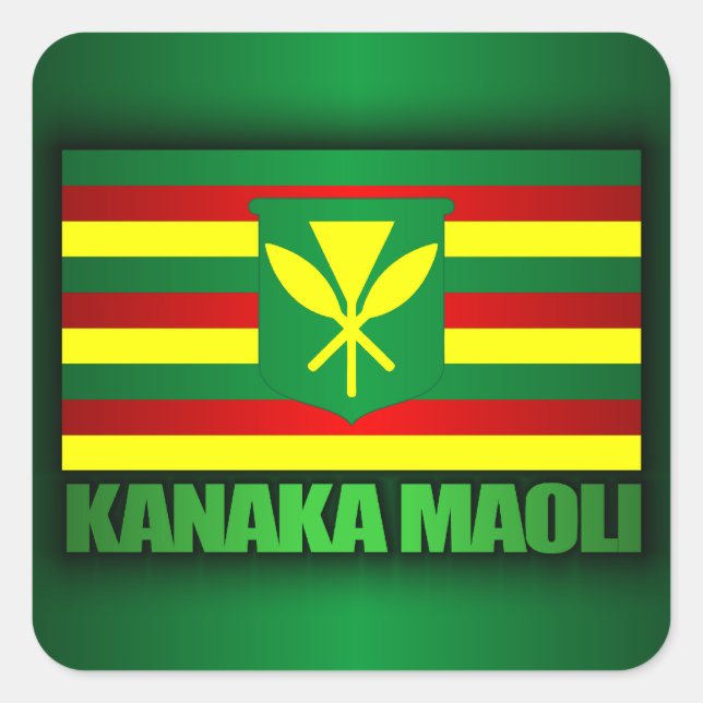 Kanaka Maoli Flag Square Sticker (Front)