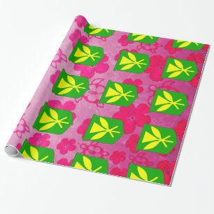 Kanaka Maoli Pink Honu Wrapping Paper