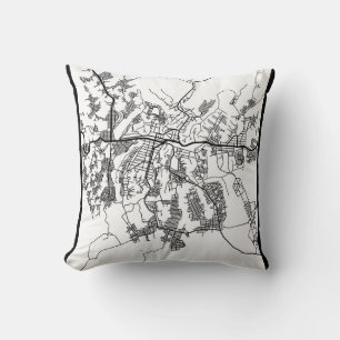 Kananga Democratic Republic of the Congo City Map Throw Pillow