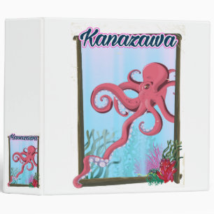 Kanazawa Japan vintage style travel poster Binder