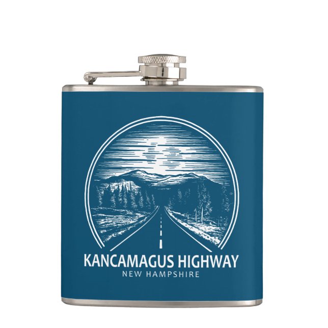 Kancamagus Highway New Hampshire Forest Hip Flask (Front)
