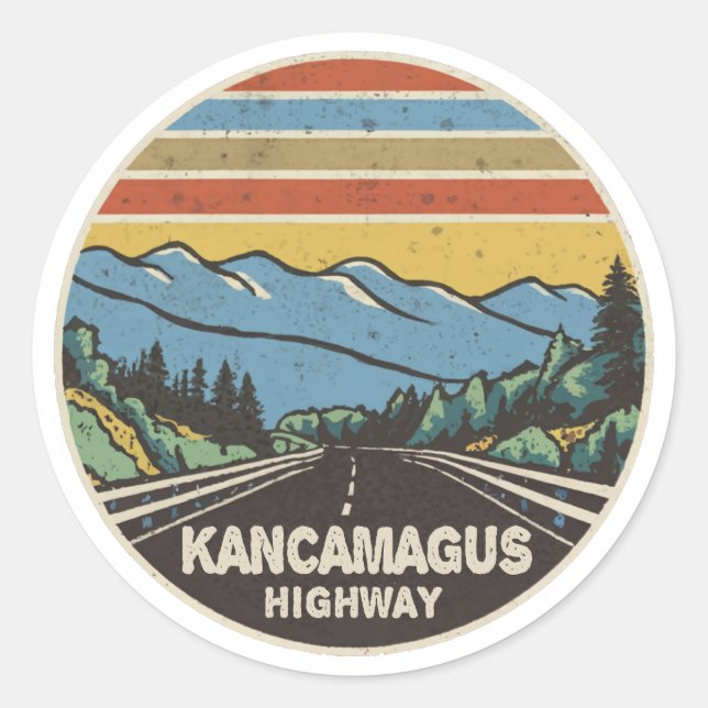 Kancamagus Highway New Hampshire Mountains Classic Round Sticker (Front)