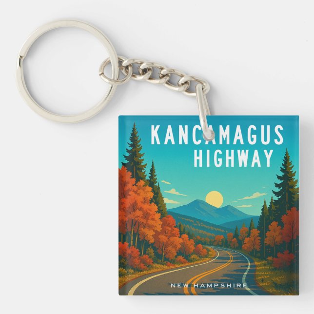 Kancamagus Highway New Hampshire Sunset Keychain (Front)