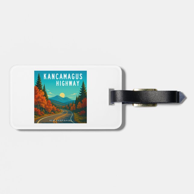 Kancamagus Highway New Hampshire Sunset Luggage Tag (Back Horizontal)