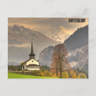 Kandergrund Switzerland Church Snowy Swiss Alps Postcard