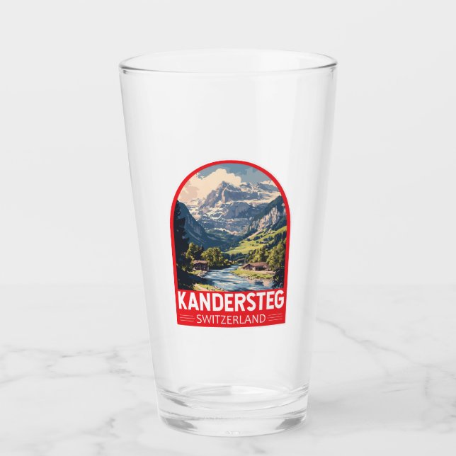 Kandersteg Switzerland Travel Art Emblem Glass (Front)