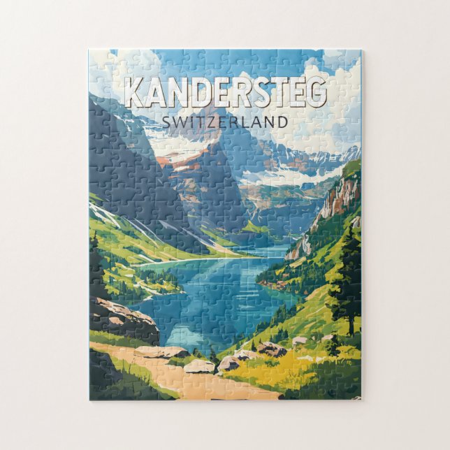Kandersteg Switzerland Travel Art Vintage Jigsaw Puzzle (Vertical)