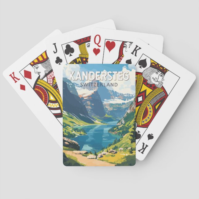 Kandersteg Switzerland Travel Art Vintage Playing Cards (Back)