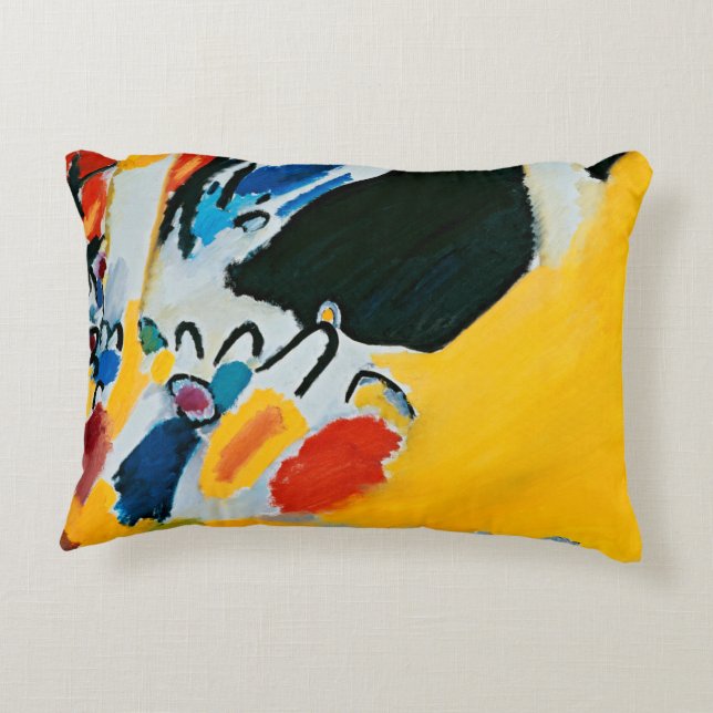 Kandinski Impression III Concert Abstract Painting Accent Pillow (Back)