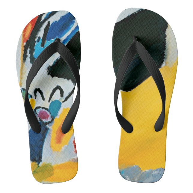 Kandinski Impression III Concert Abstract Painting Flip Flops (Footbed)