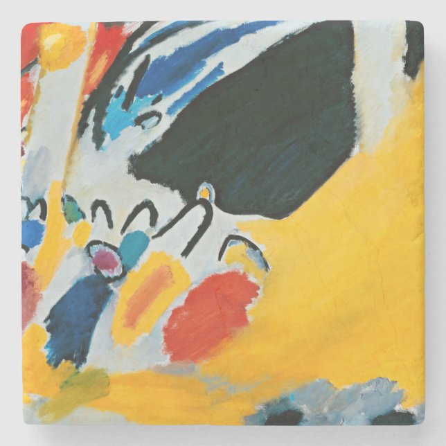 Kandinski Impression III Concert Abstract Painting Stone Coaster (Front)