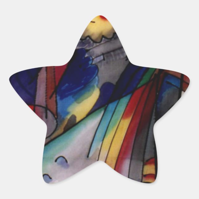 Kandinsky 1913 Abstract Painting Star Sticker (Front)