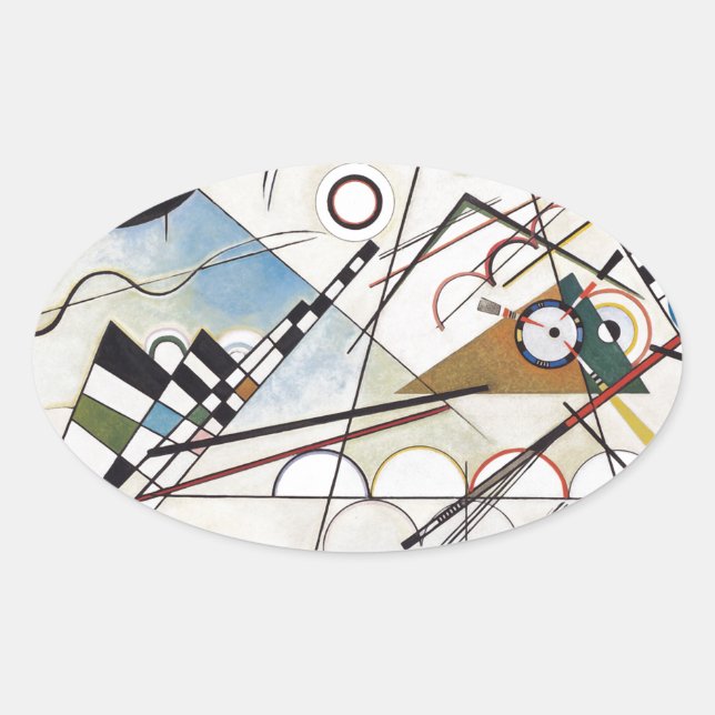 Kandinsky 1923/composition viii/pixdezines oval sticker (Front)