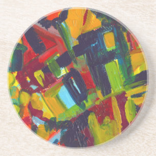Kandinsky 304 Colourful Abstract Artwork Coaster