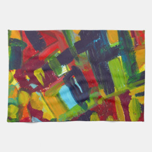 Kandinsky 304 Colourful Abstract Artwork Kitchen Towel