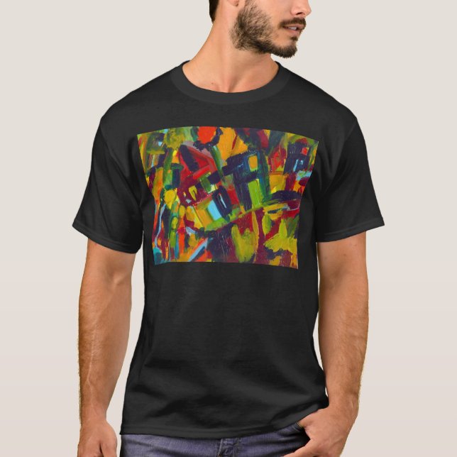 Kandinsky 304 Colourful Abstract Artwork T-Shirt (Front)
