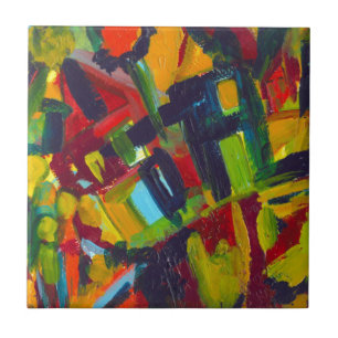 Kandinsky 304 Colourful Abstract Artwork Tile