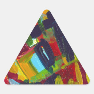 Kandinsky 304 Colourful Abstract Artwork Triangle Sticker