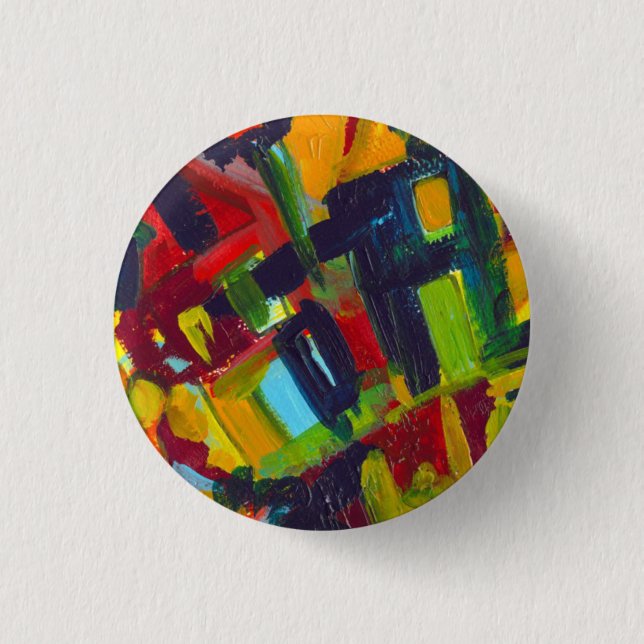 Kandinsky '304' Colourful Abstract Painting 1 Inch Round Button (Front)