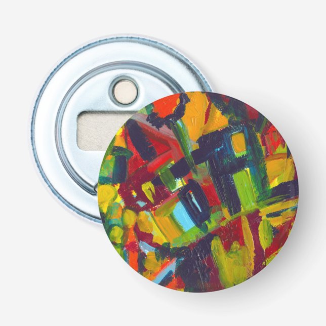 Kandinsky '304' Colourful Abstract Painting Bottle Opener (Front)